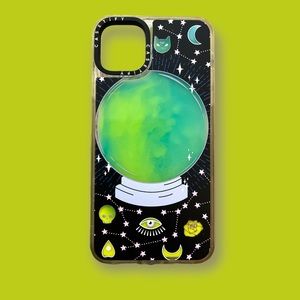 Casetify iPhone 11 Pro Max crystal ball glow in the dark liquid sand case